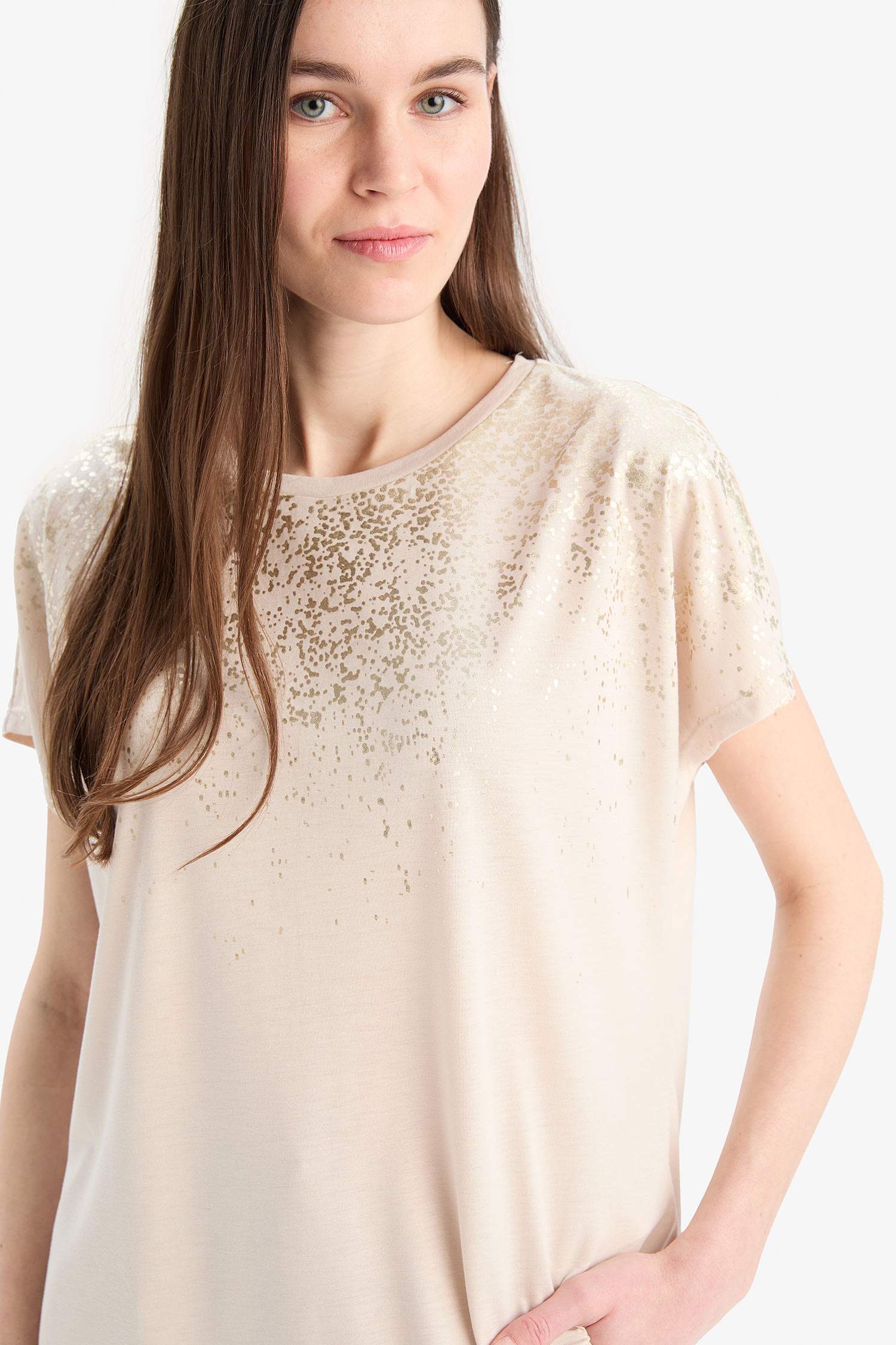 Crew Neck Printed Short Sleeve T-Shirt