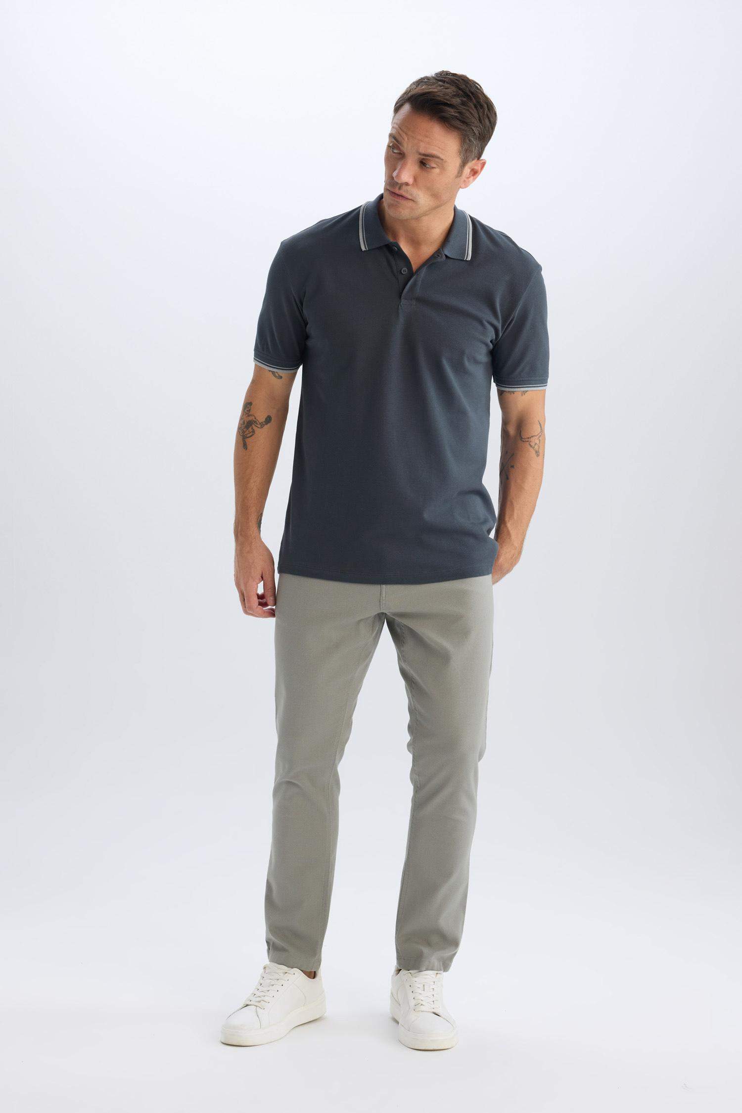 Slim Fit Fit Fit Narrow Leg Chino Canvas Pants