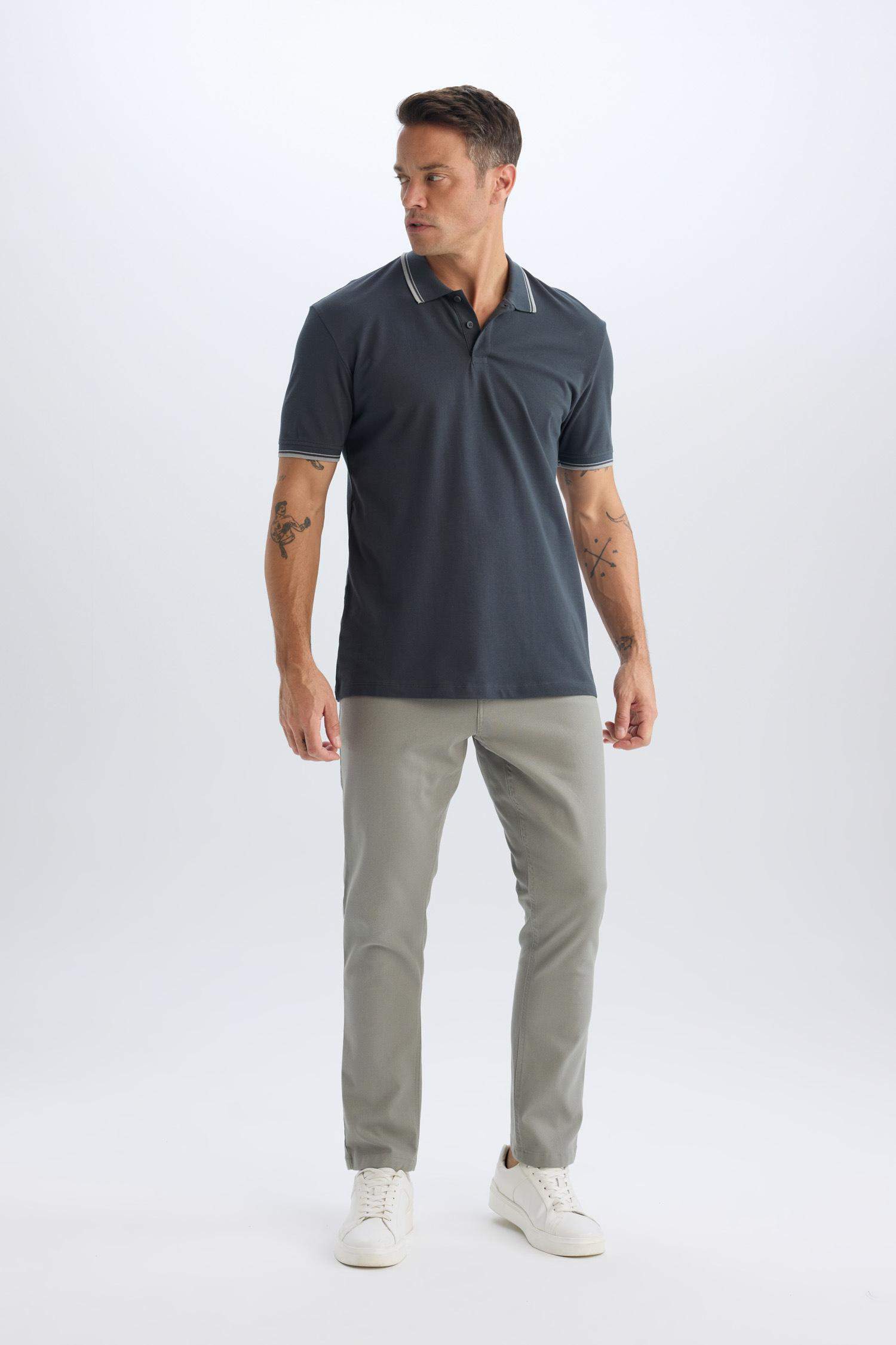 Slim Fit Fit Fit Narrow Leg Chino Canvas Pants