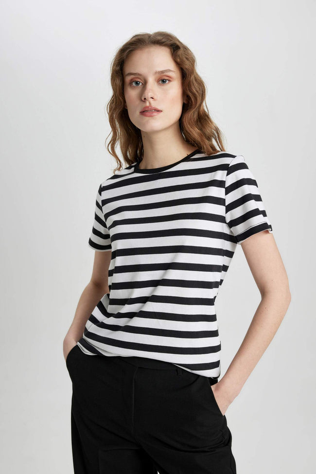 Regular Fit Crew Neck Basic Short Sleeve T-Shirt Hover Image