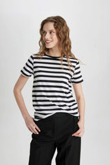 Regular Fit Crew Neck Basic Short Sleeve T-Shirt