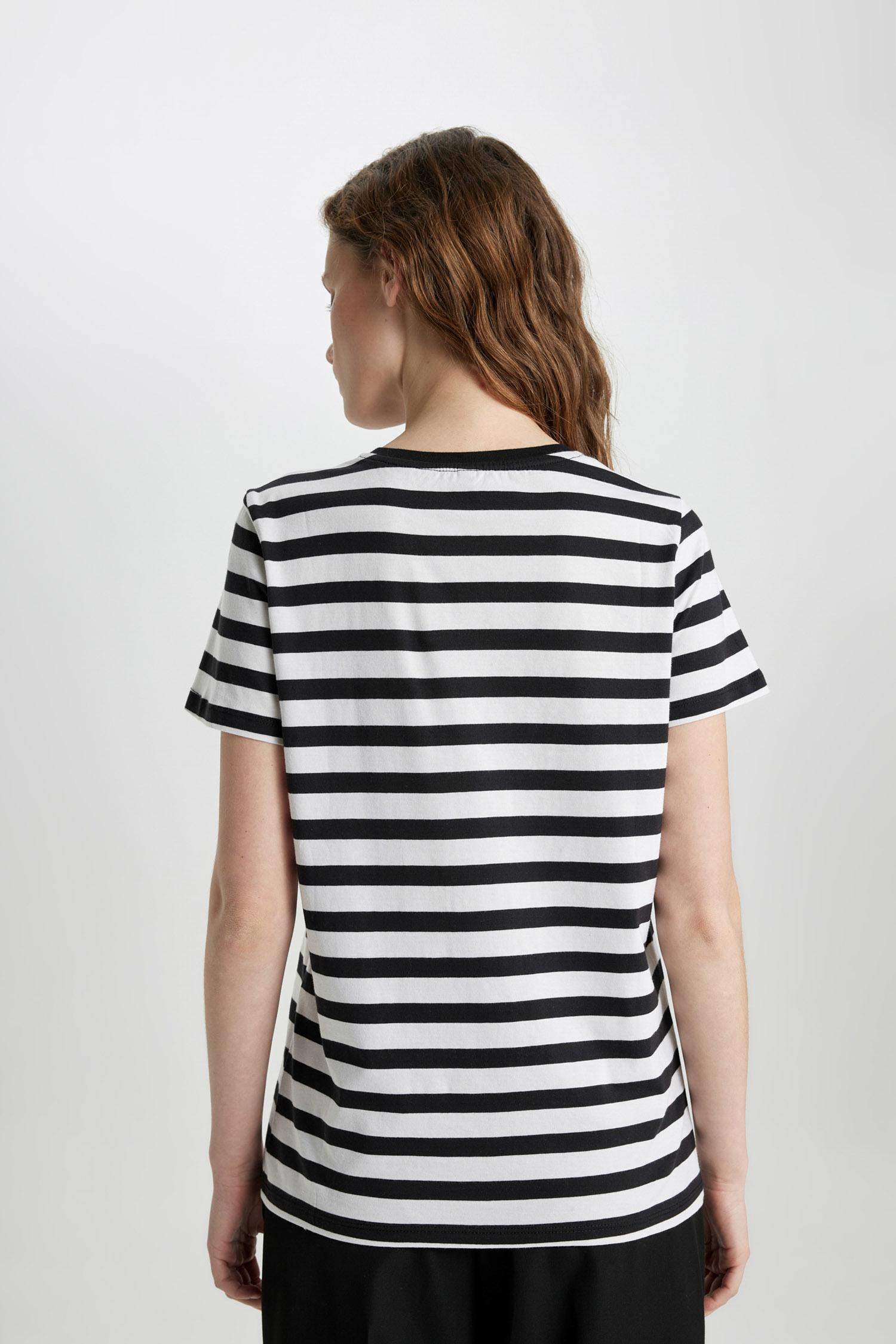 Regular Fit Crew Neck Basic Short Sleeve T-Shirt