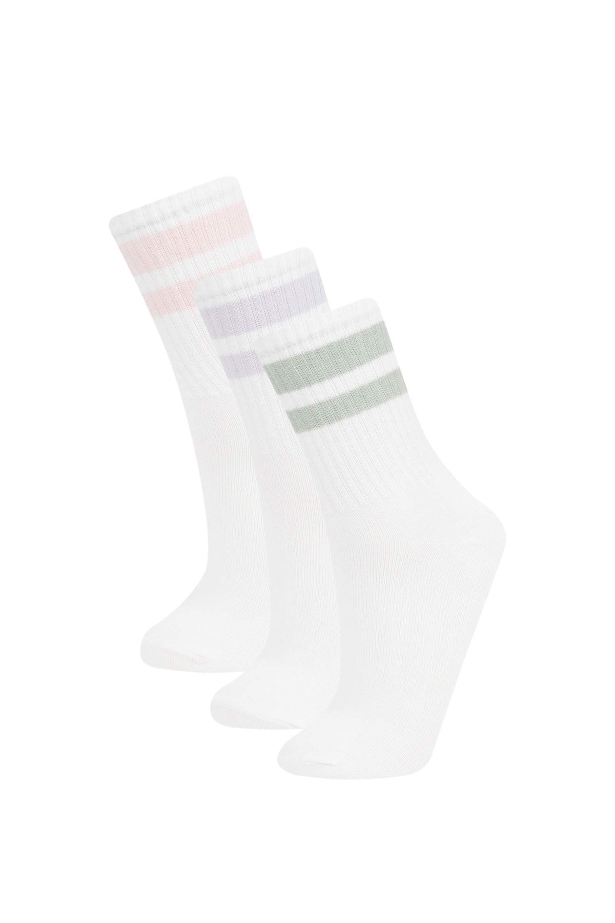 Girls Comfortable Elastic 3-Pack Cotton Long Socks