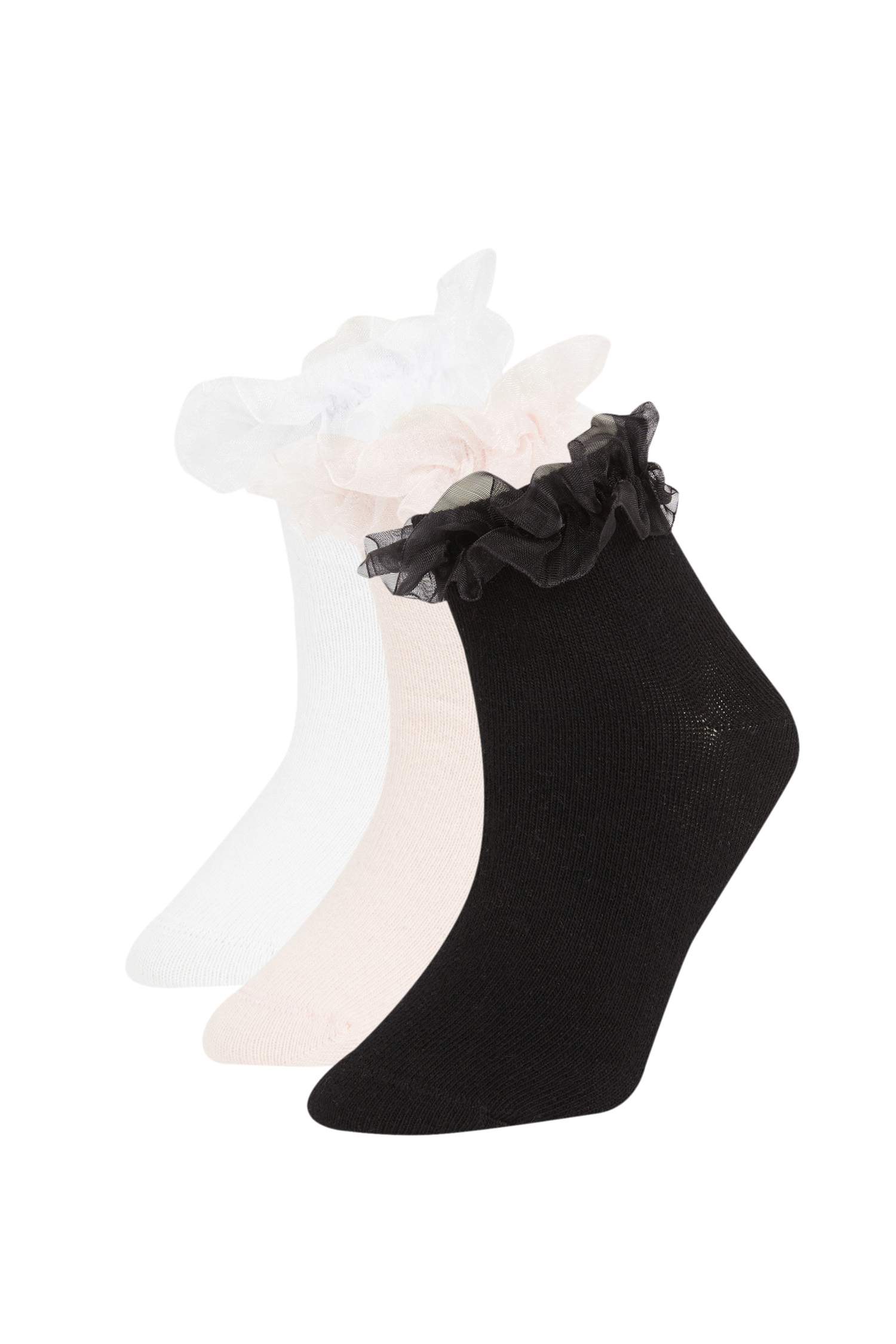 Girls 3-Pack Cotton Bootie School Socks