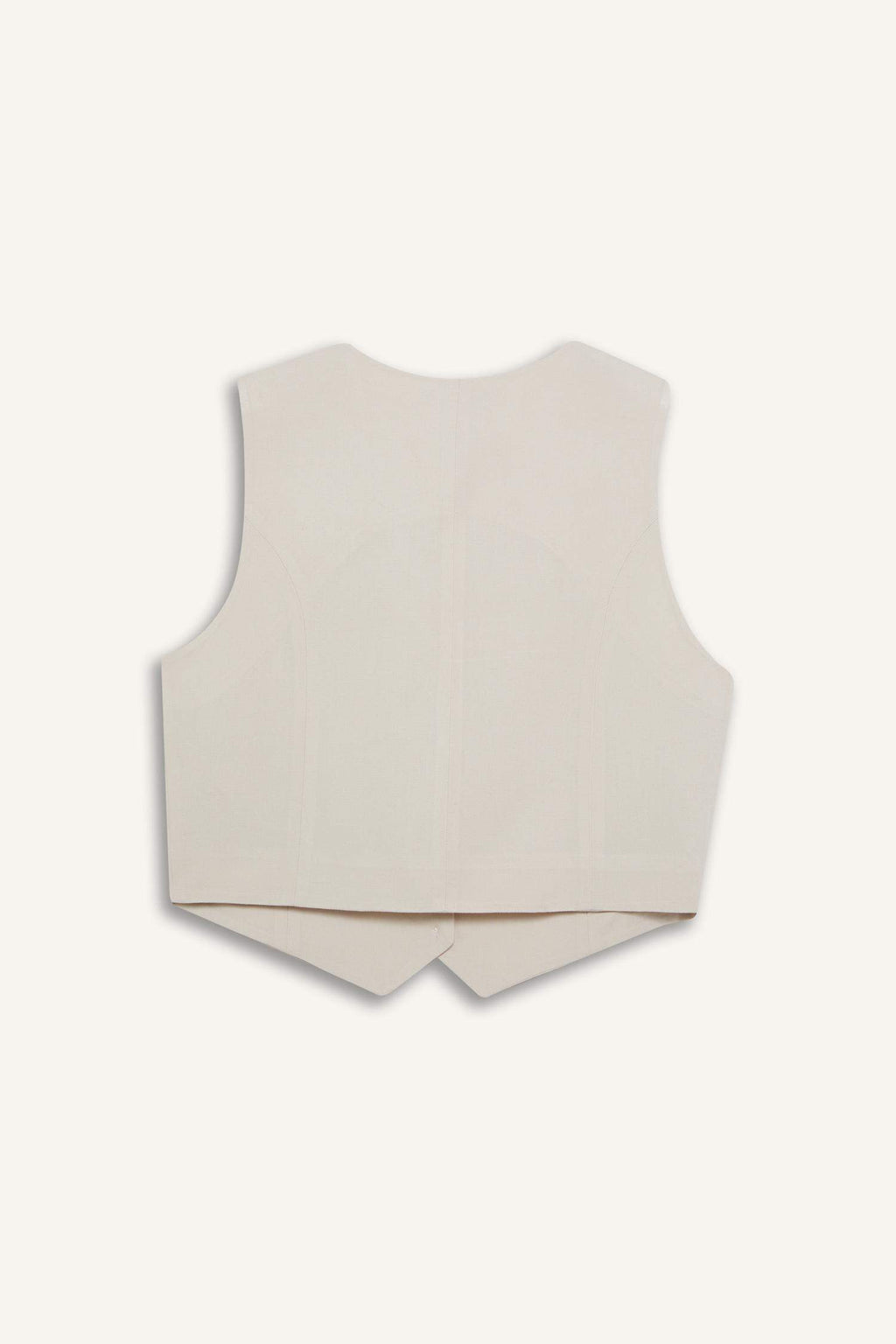 V Neck Linen Blend Vest