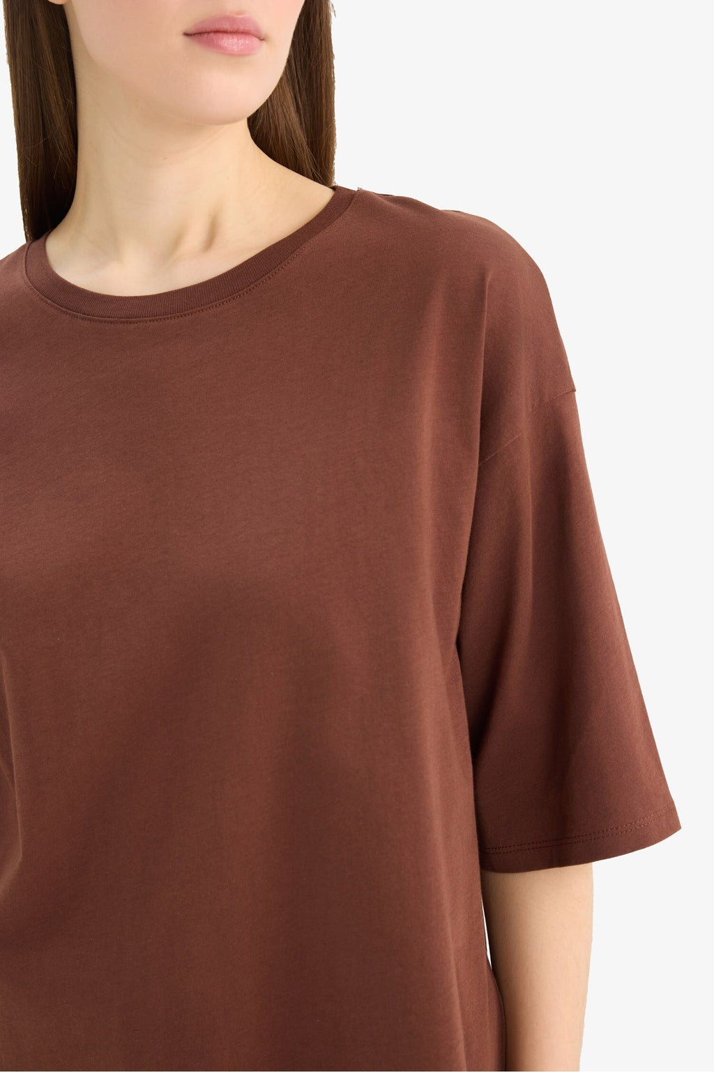 Oversize Fit Crew Neck Basic Cotton Short Sleeve T-Shirt