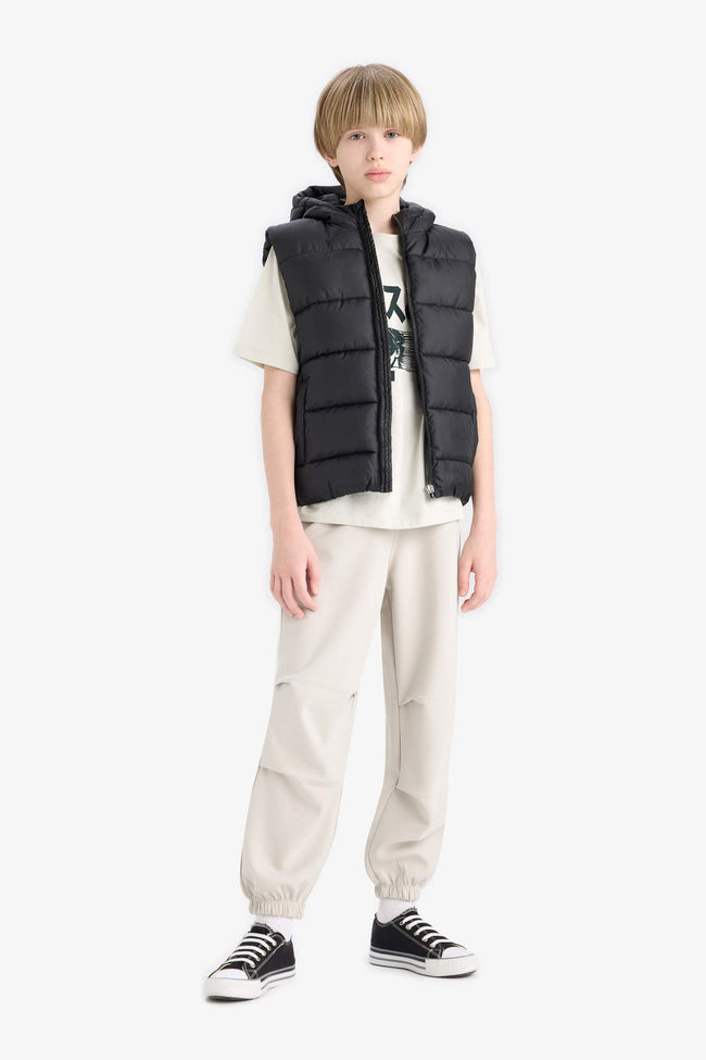 Boys Water Repellent Hooded Vest Main Image