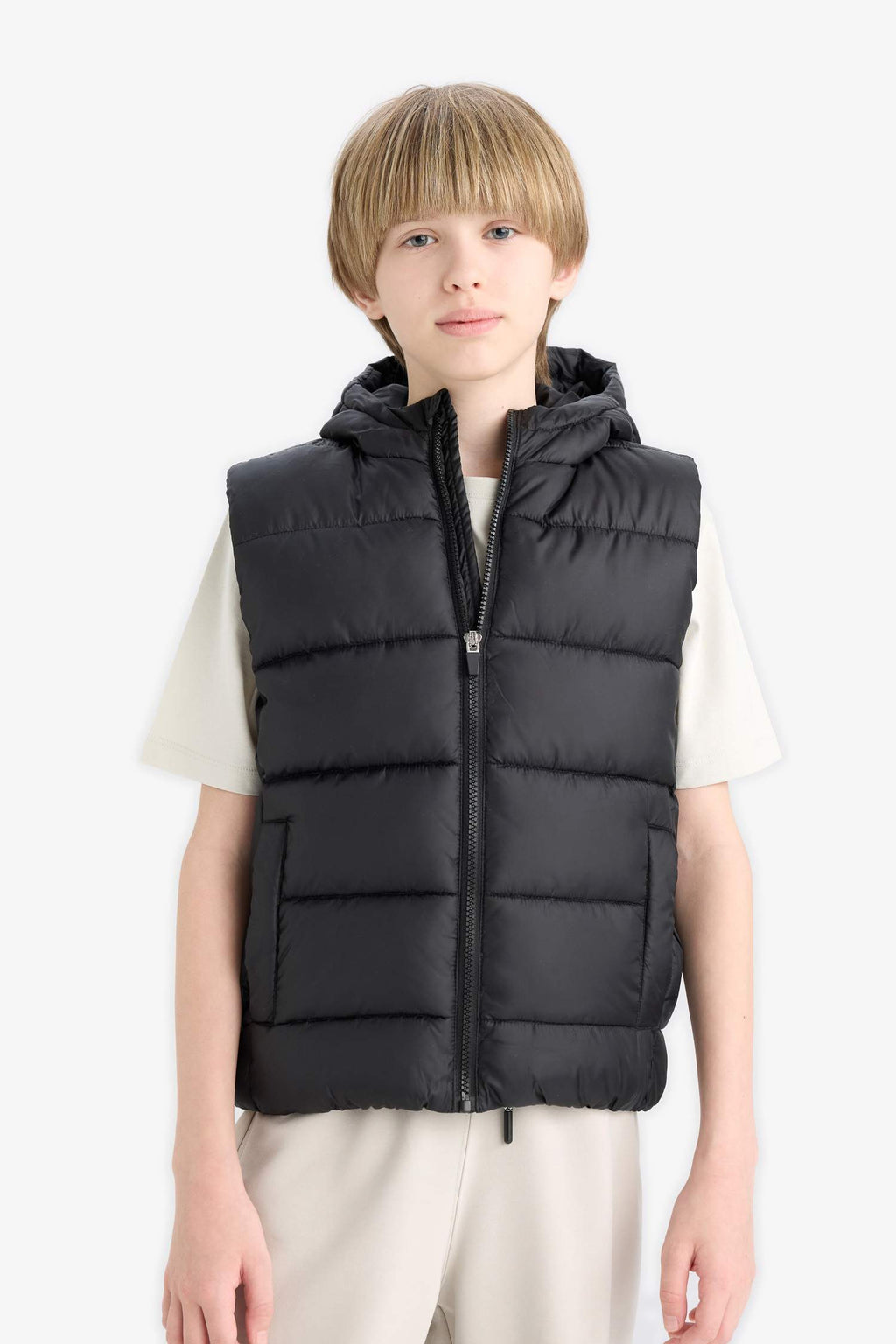 Boys Water Repellent Hooded Vest