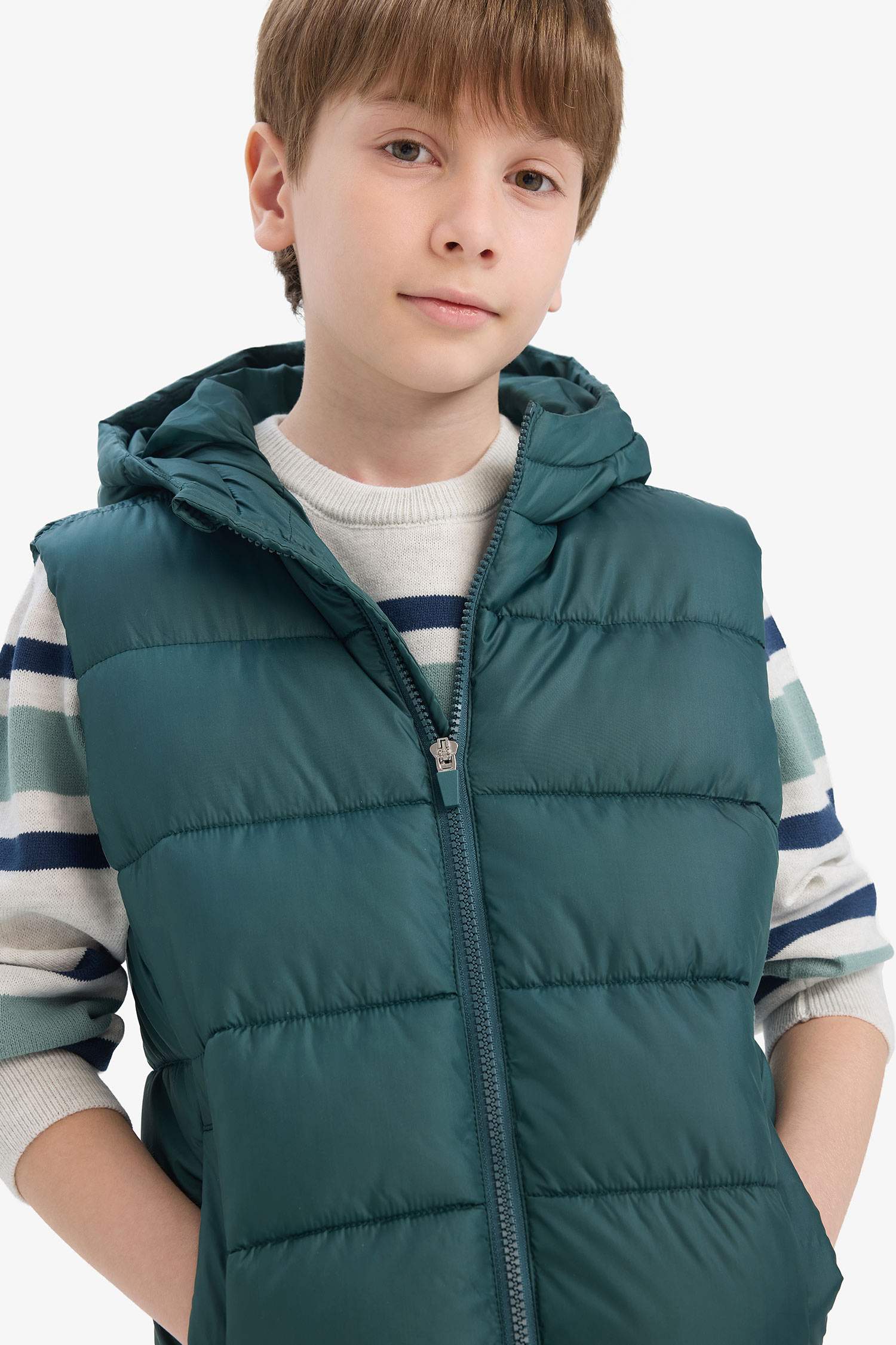 Boys Water Repellent Hooded Vest