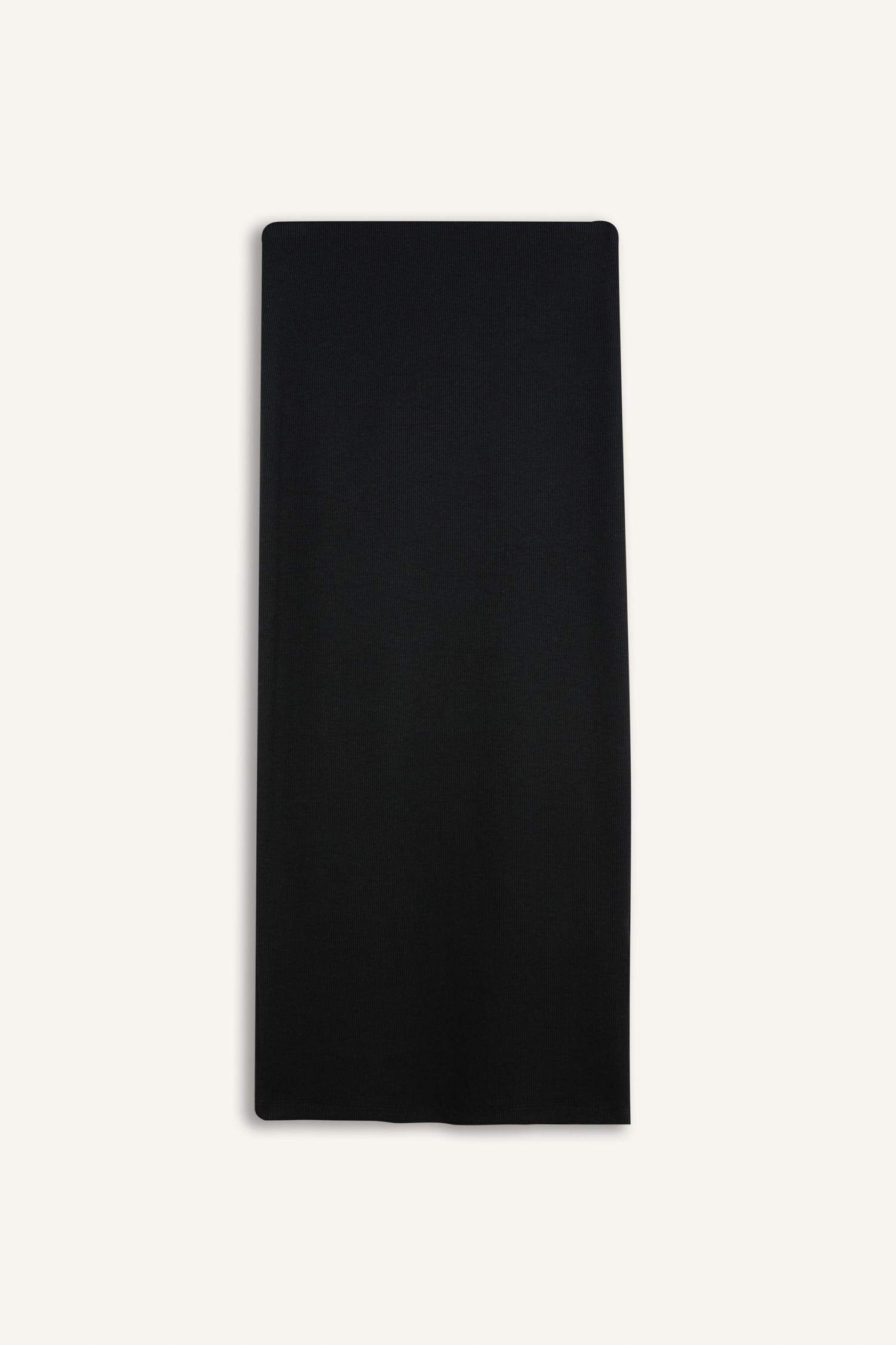 High Waist Ribbed Camisole Basic Maxi Black Pencil Skirt
