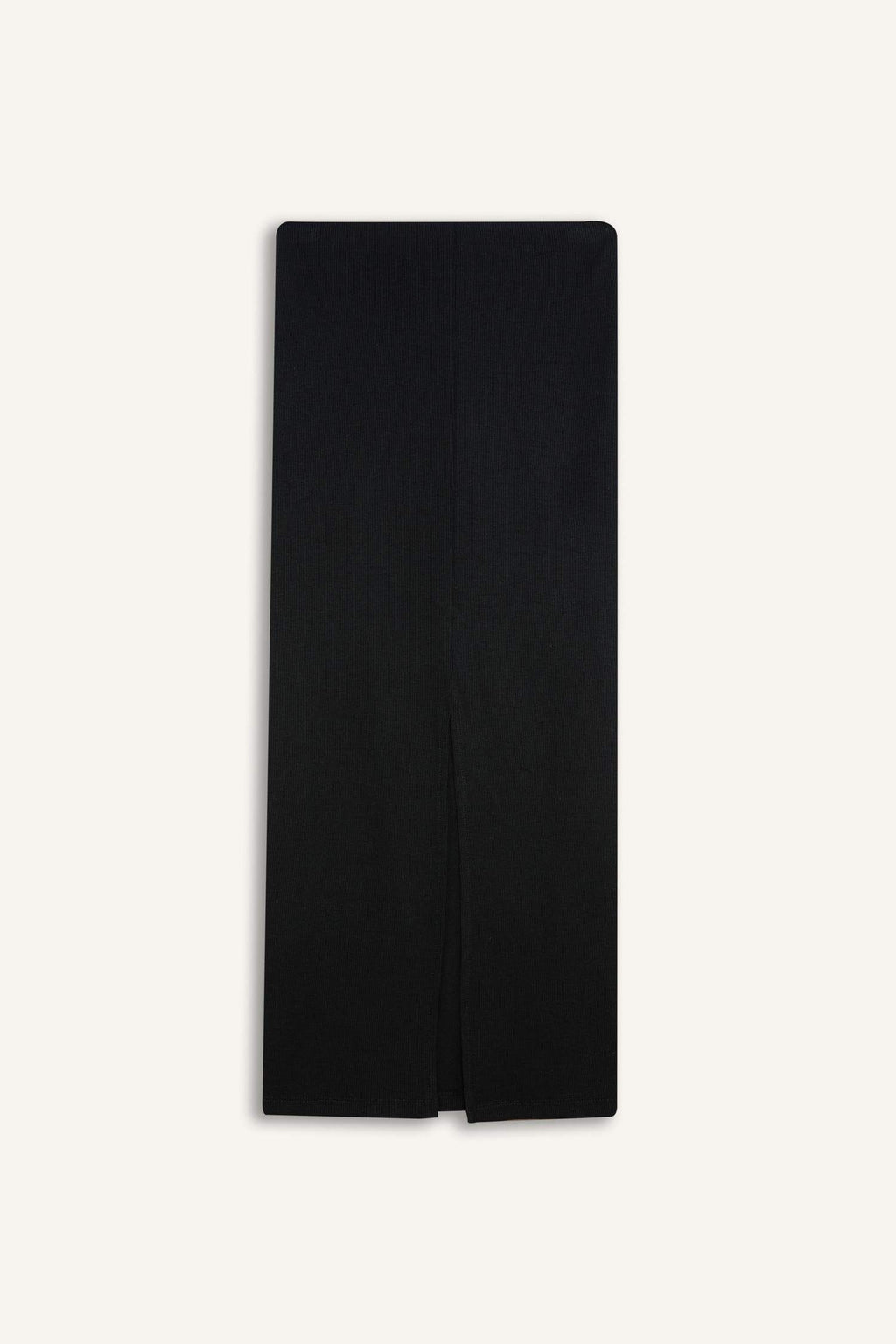 High Waist Ribbed Camisole Basic Maxi Black Pencil Skirt