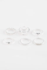 Women 6-Piece Silver Ring