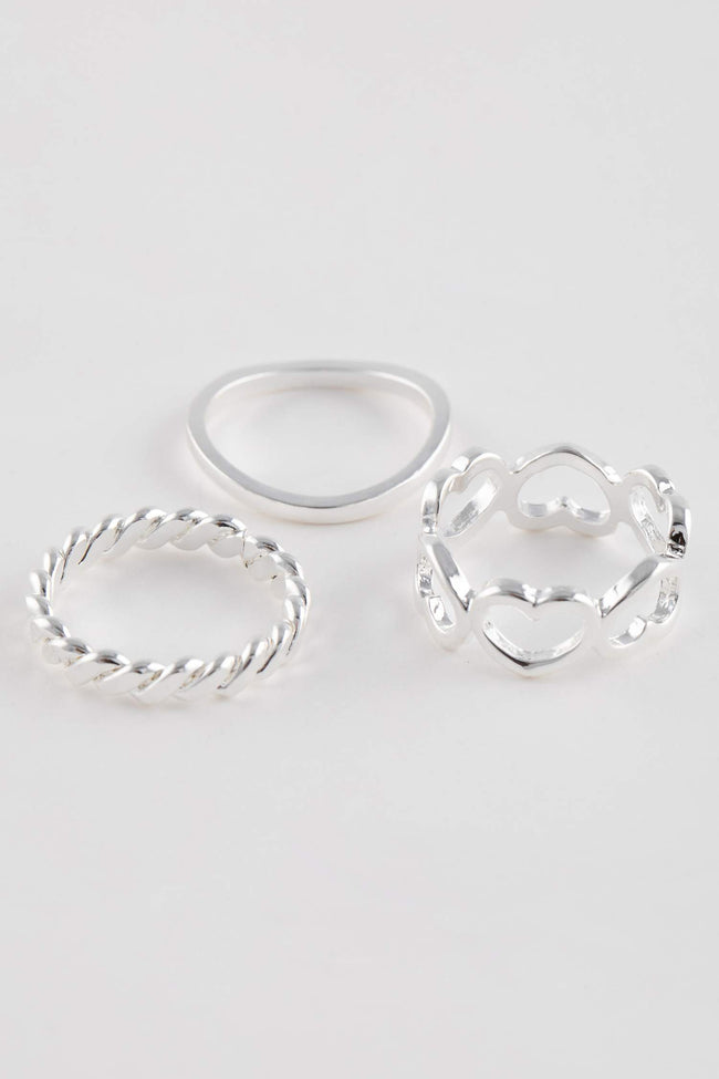 Women 6-Piece Silver Ring Hover Image