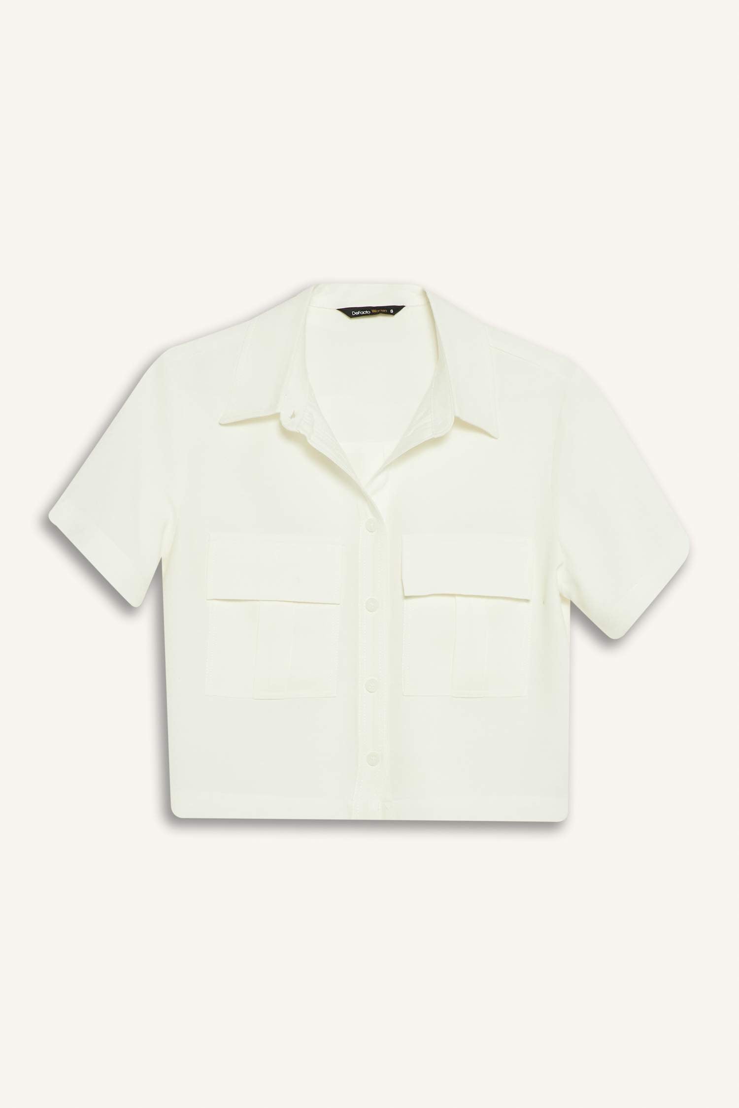 Tencel Short Sleeve Crop Shirt