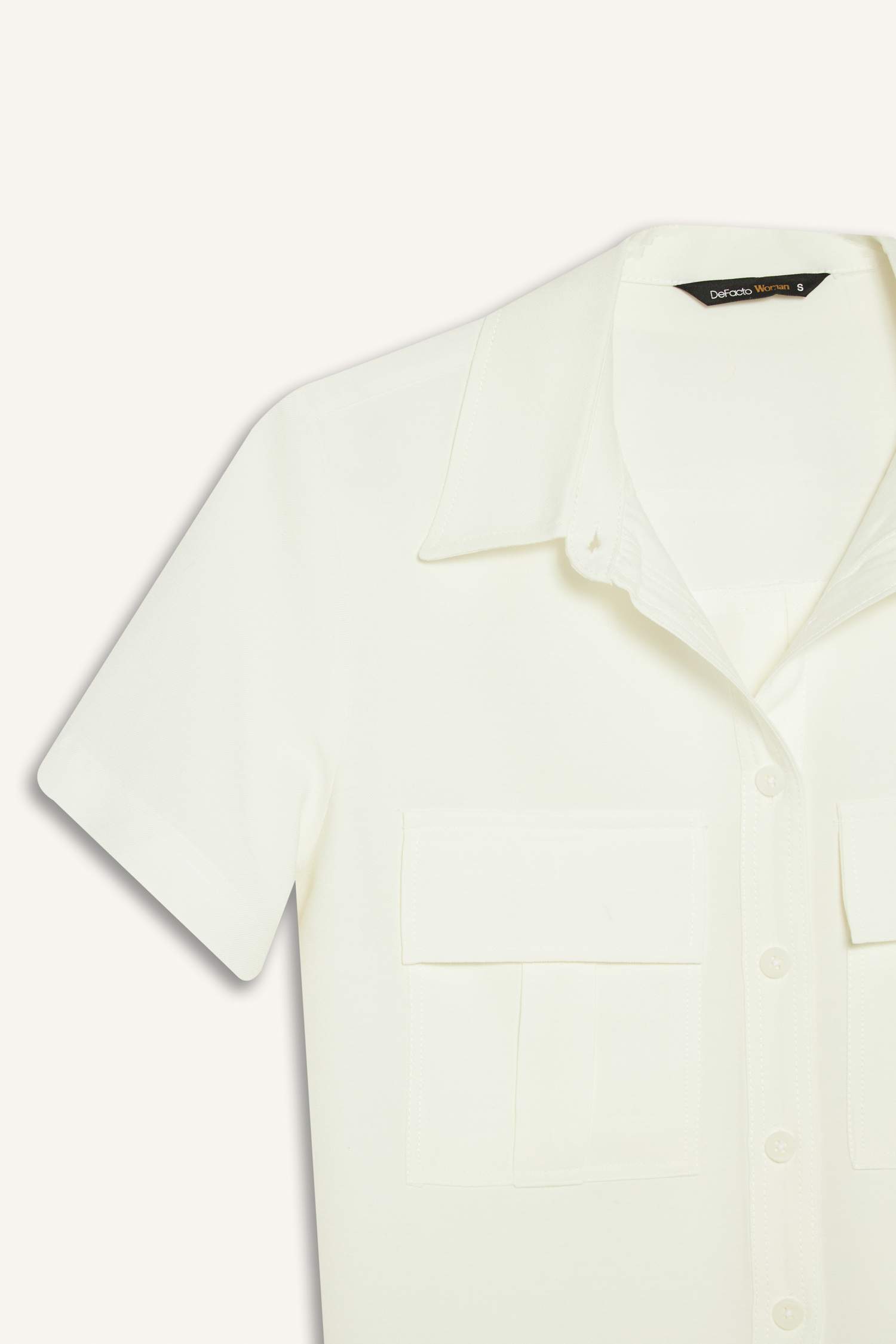 Tencel Short Sleeve Crop Shirt