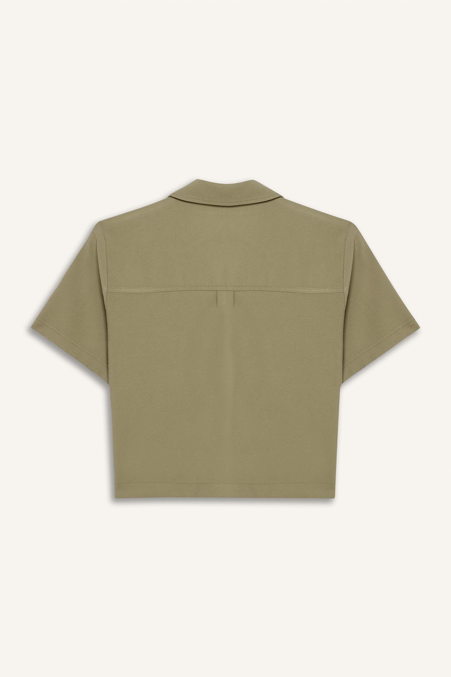 Tencel Short Sleeve Crop Shirt