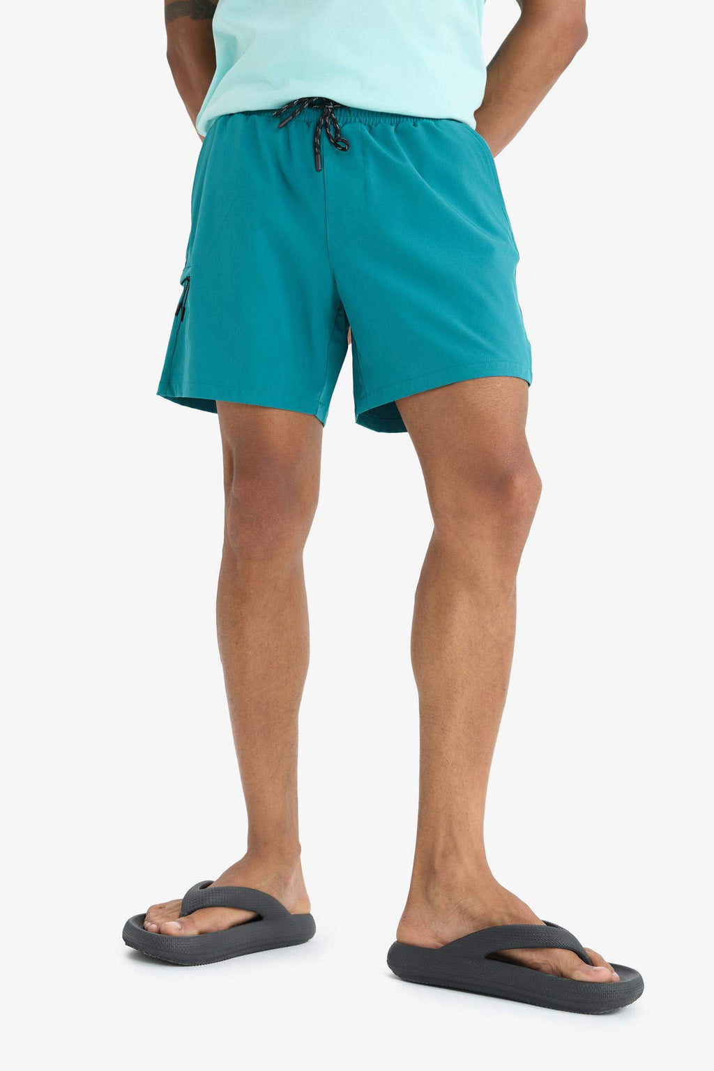 DeFactoFit Printed Flexible Texture Sports Swim Shorts