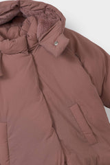 Baby Girl Hooded Puffer Coat with Pockets, Snaps and Zippers