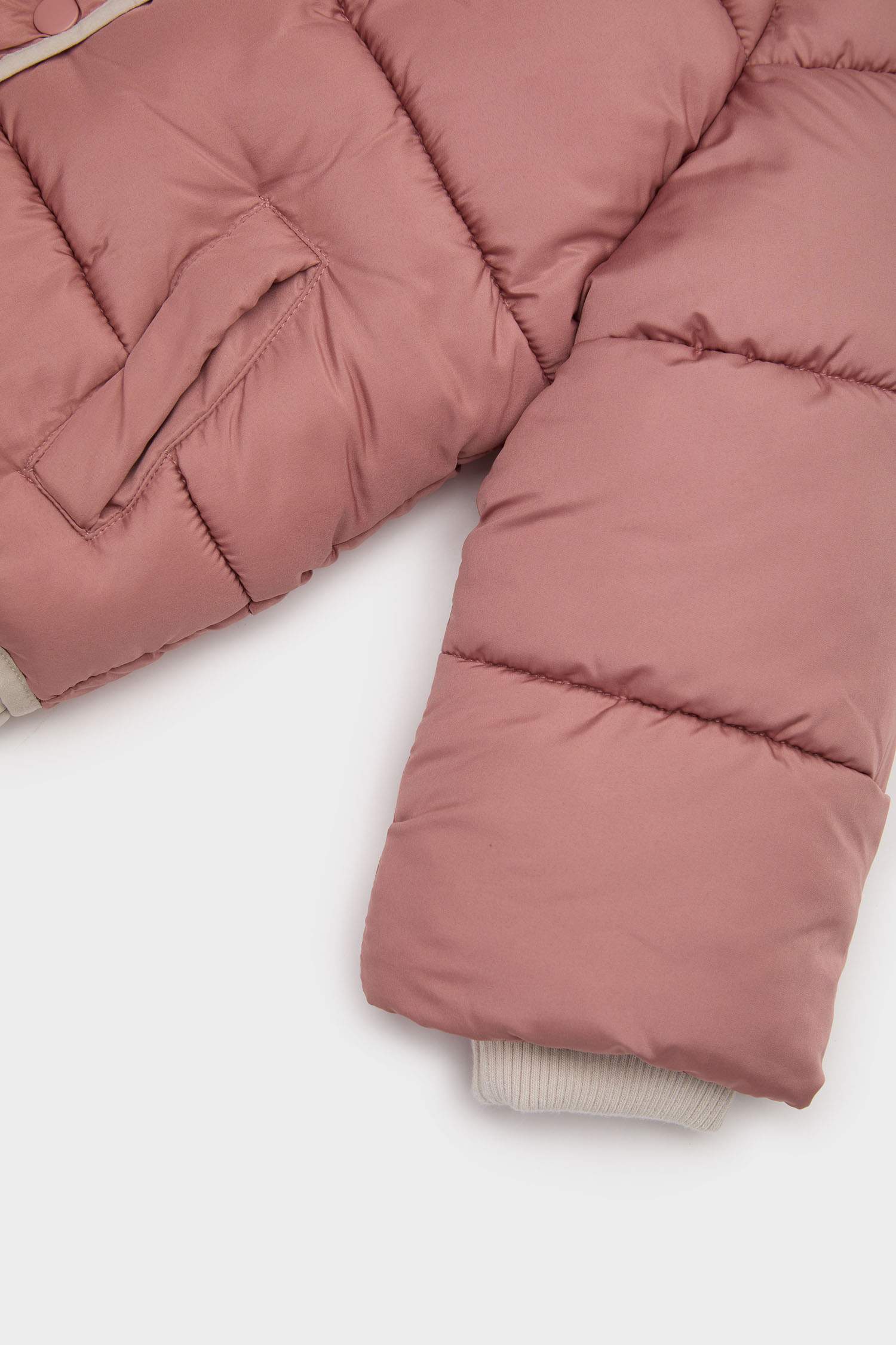 Baby Girl Windproof Hooded Zippered Puffer Coat