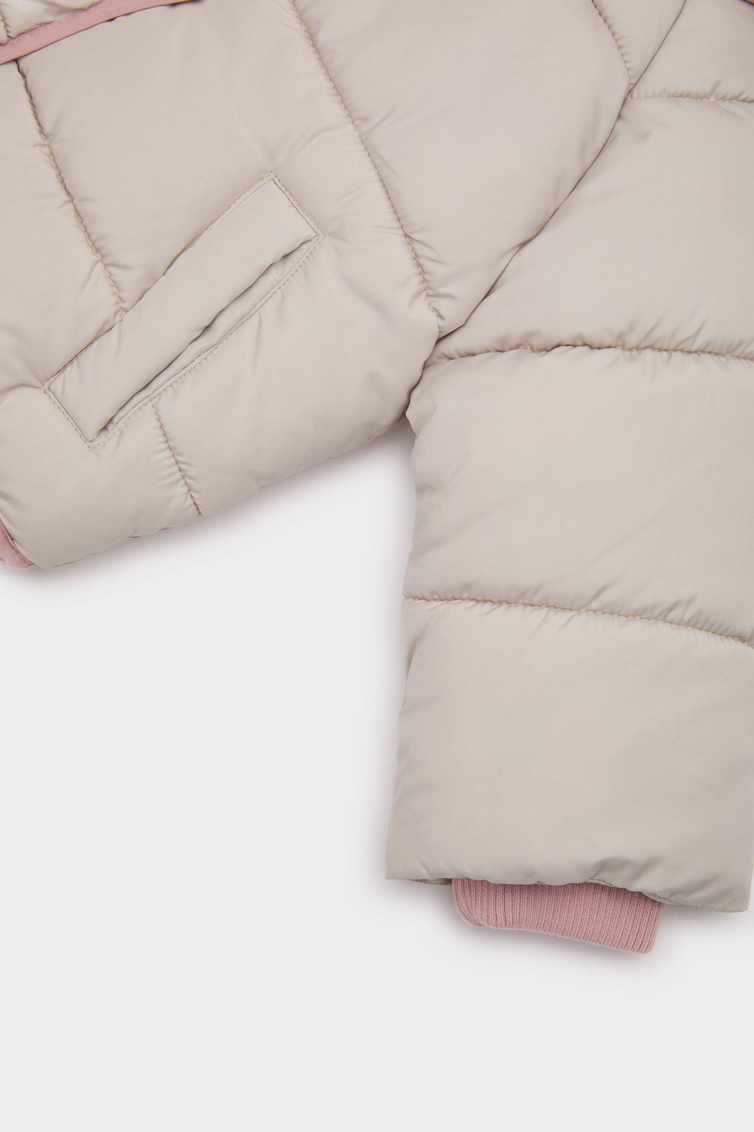 Baby Girl Windproof Hooded Zippered Puffer Coat