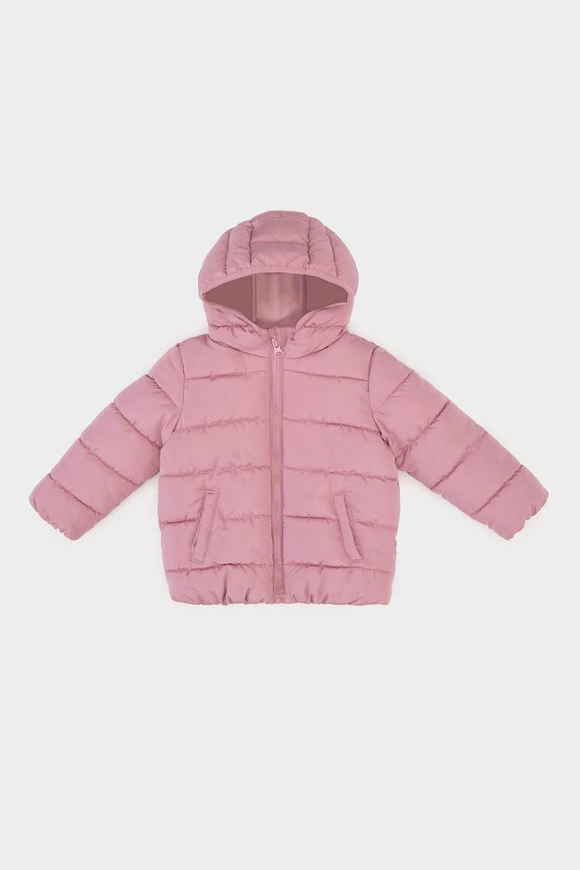 Insulated jacket with hood and zip for girls Hover Image