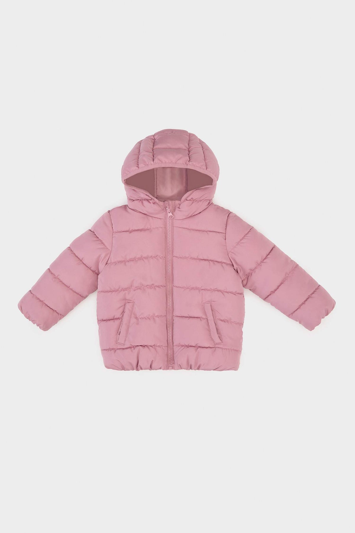 Insulated jacket with hood and zip for girls