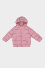 Insulated jacket with hood and zip for girls
