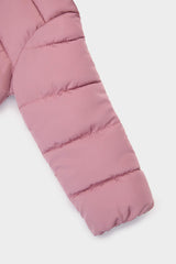 Insulated jacket with hood and zip for girls