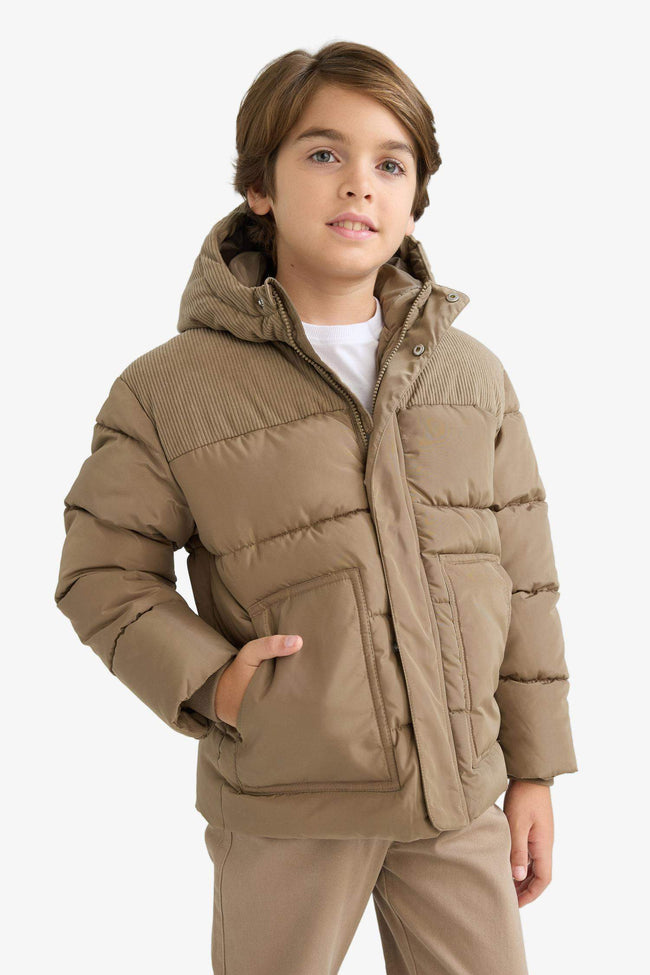 Boys Water Repellent Hooded Coat Main Image