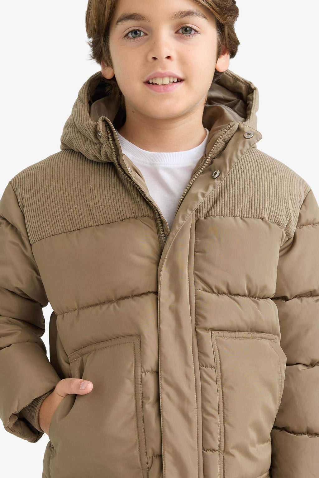 Boys Water Repellent Hooded Coat