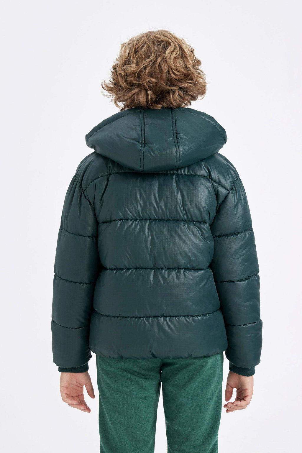 Boys Waterproof Hooded Zippered Pocket Puffer Jacket