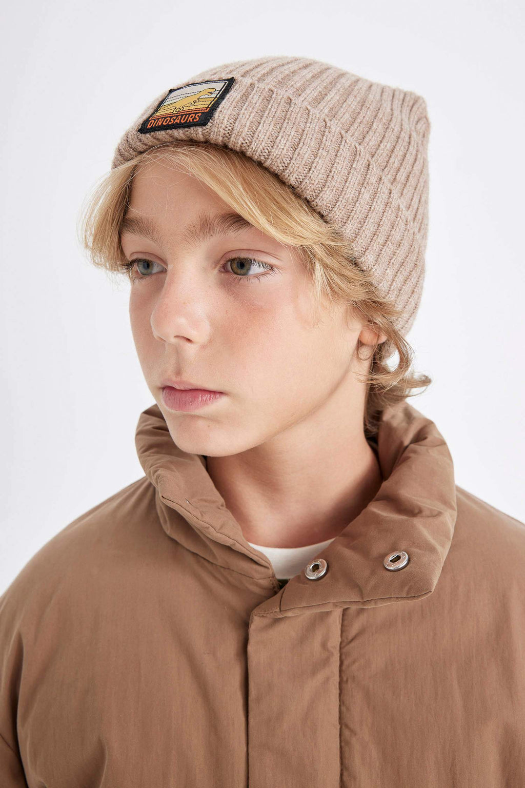 Boys Waterproof Stand-up Collar Zippered Pocket Coat