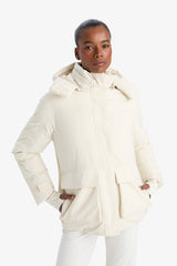 Water-repellent, regular-fit, hooded winter coat with zipper and pockets.