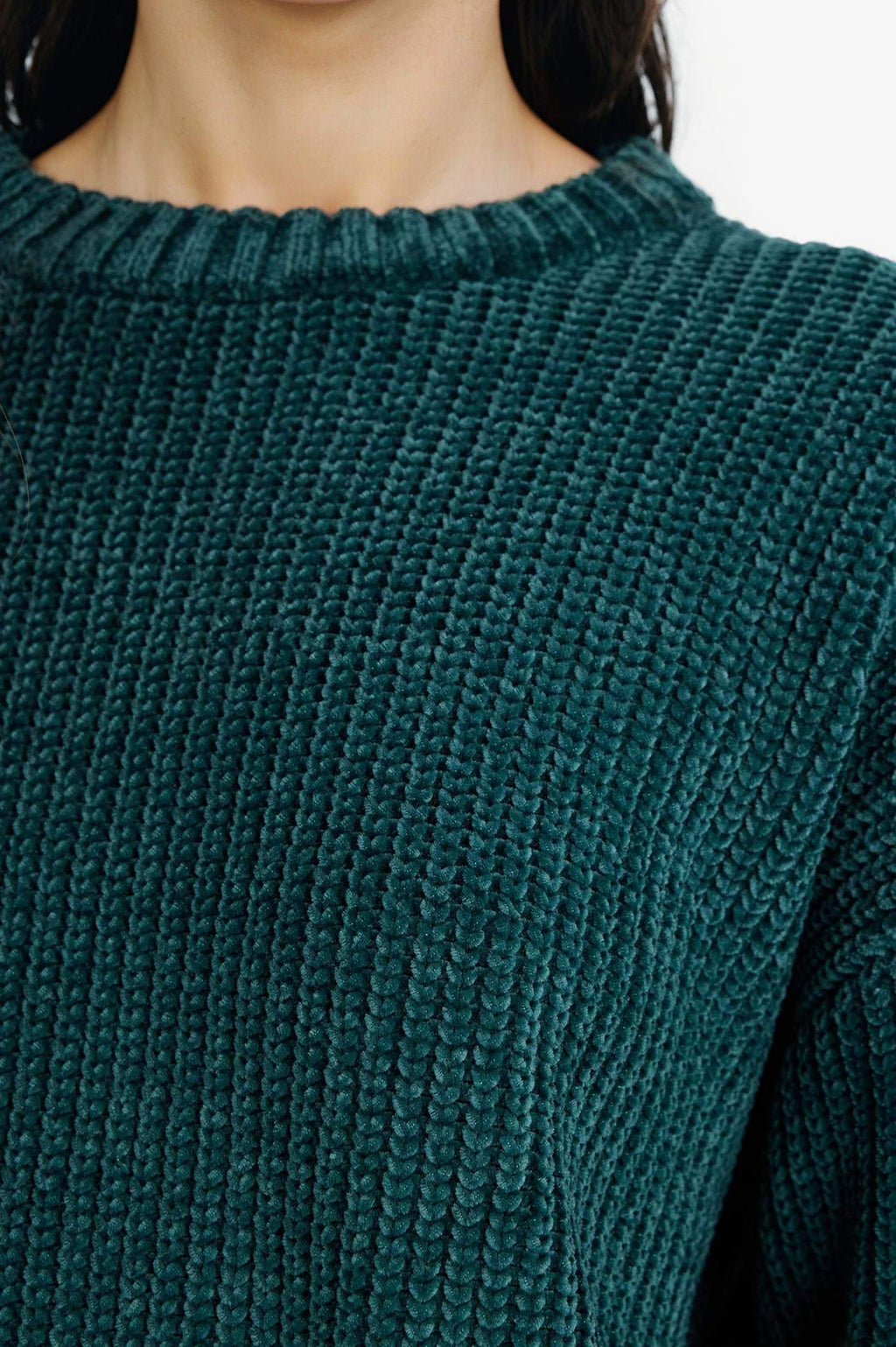 Regular Fit Crew Neck Chenille Sweater