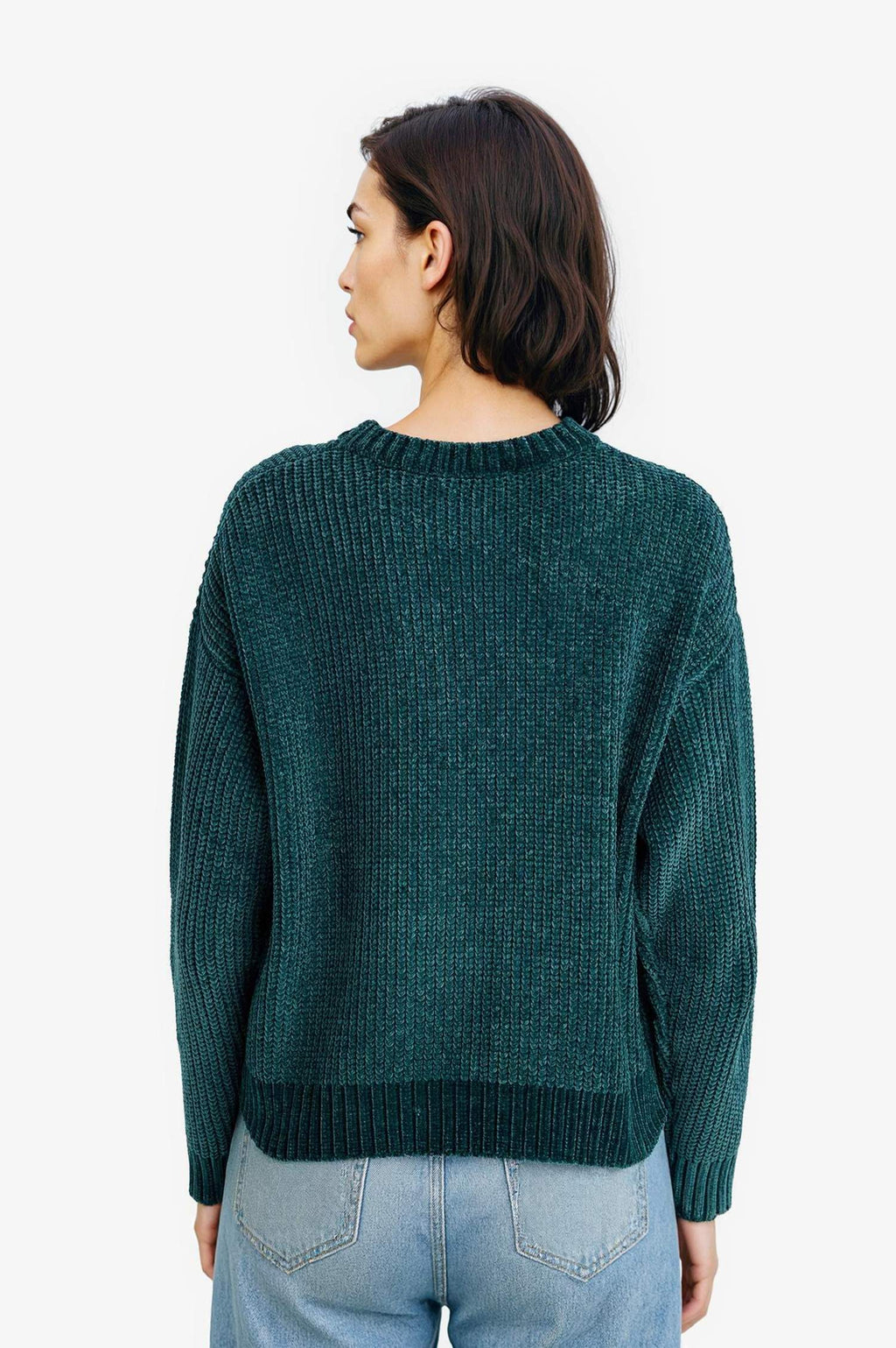 Regular Fit Crew Neck Chenille Sweater