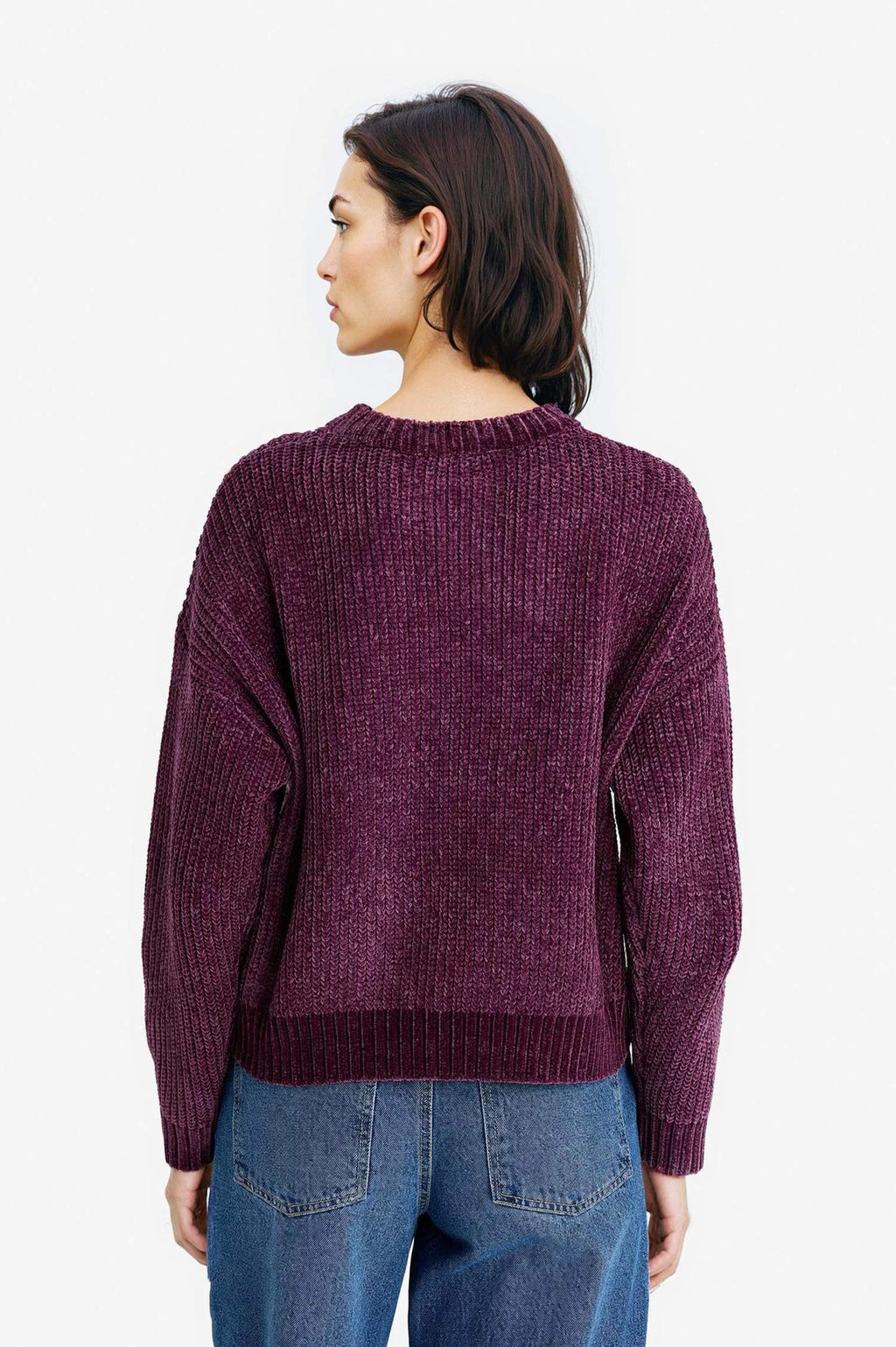 Regular Fit Crew Neck Chenille Sweater