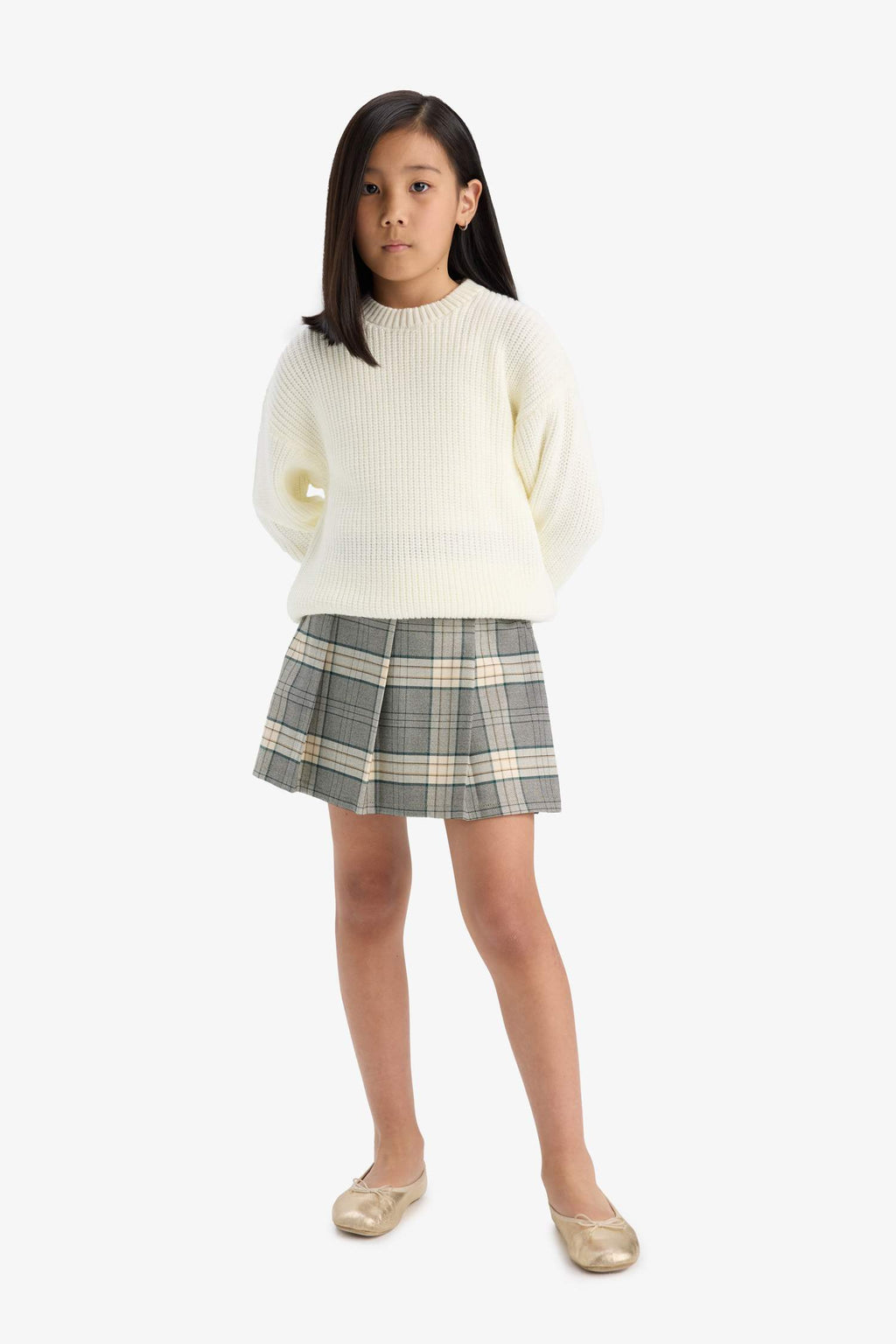 Girl's Standard Fit Crew Neck Knitwear Sweater