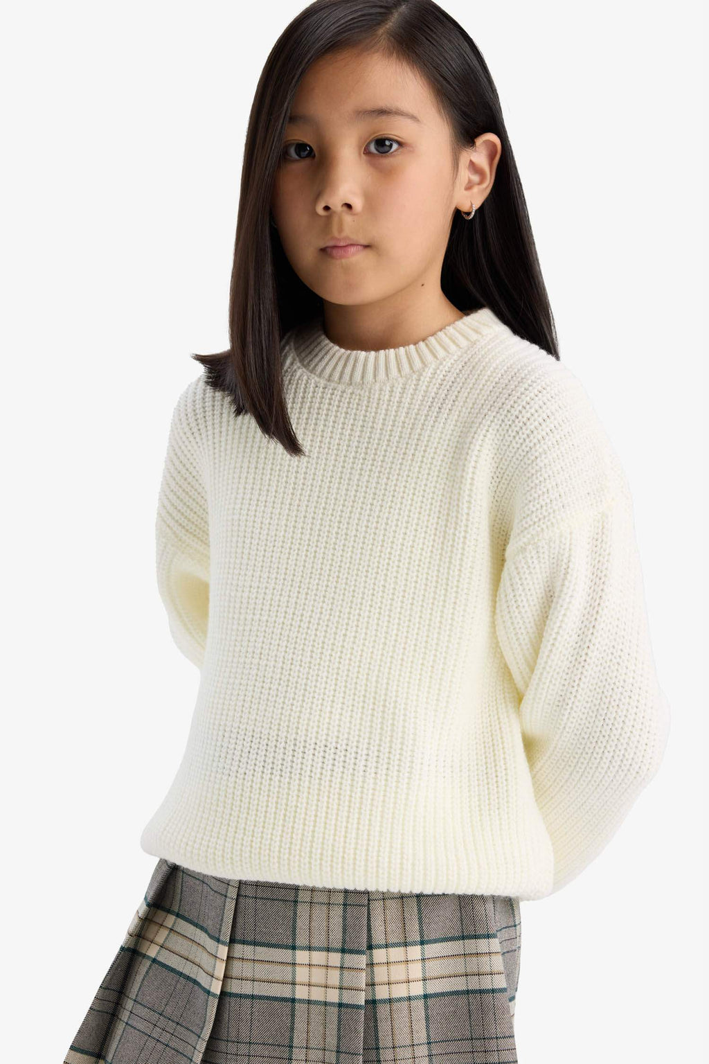 Girl's Standard Fit Crew Neck Knitwear Sweater