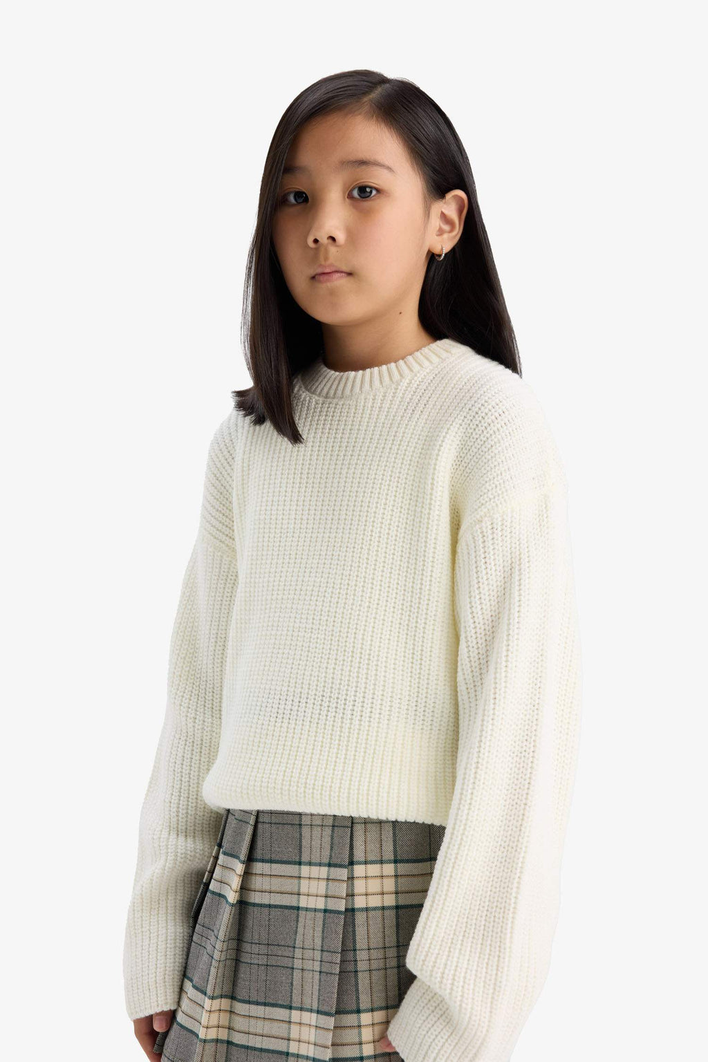 Girl's Standard Fit Crew Neck Knitwear Sweater