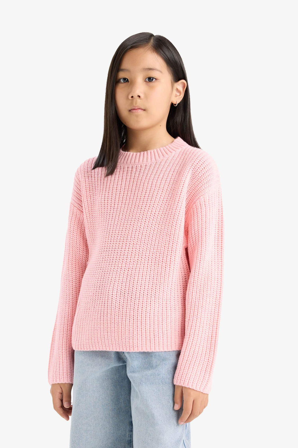 Girl's Standard Fit Crew Neck Knitwear Sweater