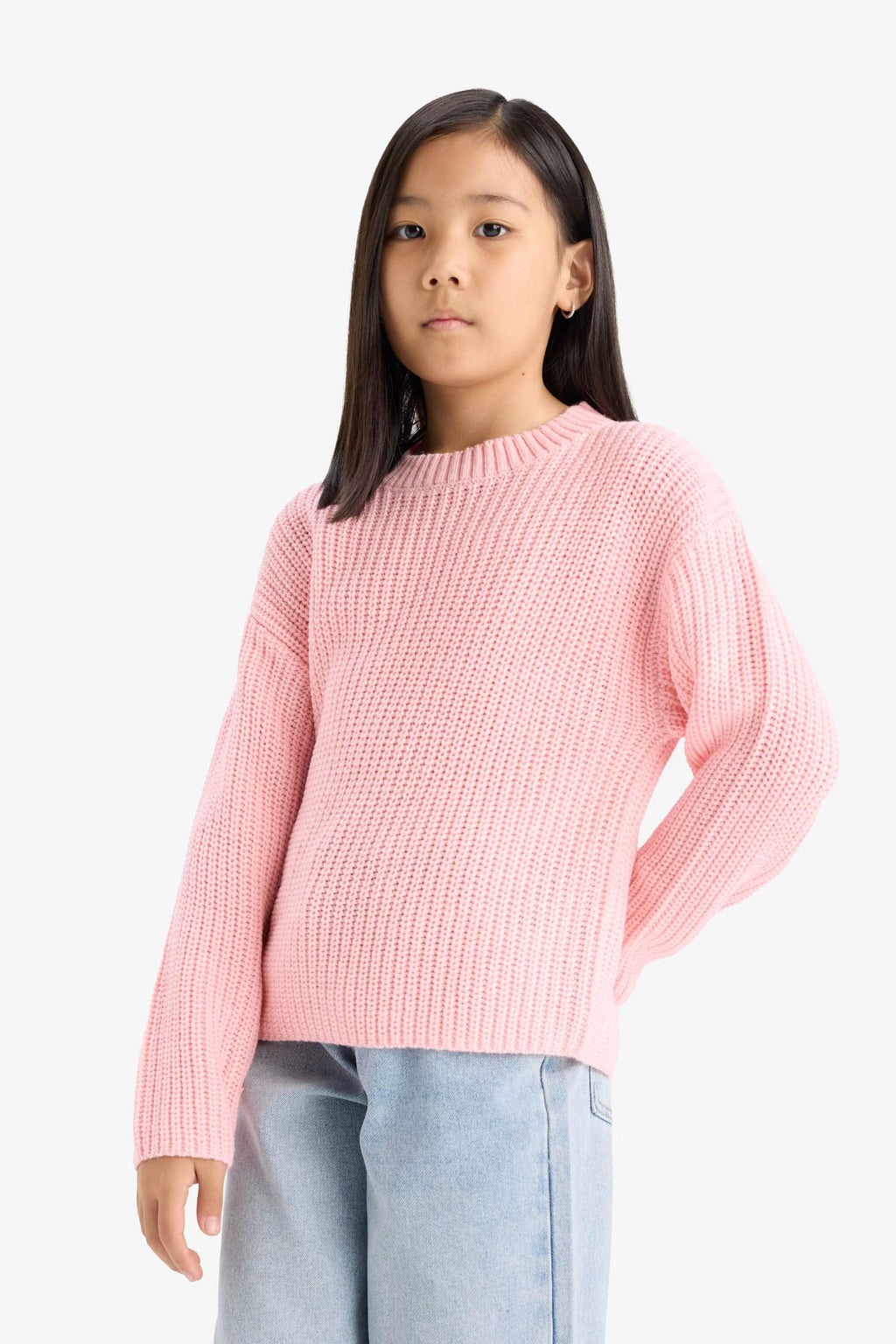 Girl's Standard Fit Crew Neck Knitwear Sweater