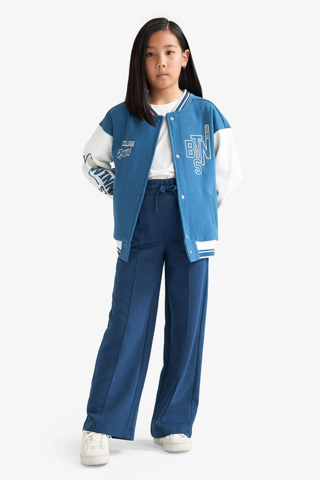 Girl's Wide Leg Elastic Waist Tracksuit Bottoms Hover Image