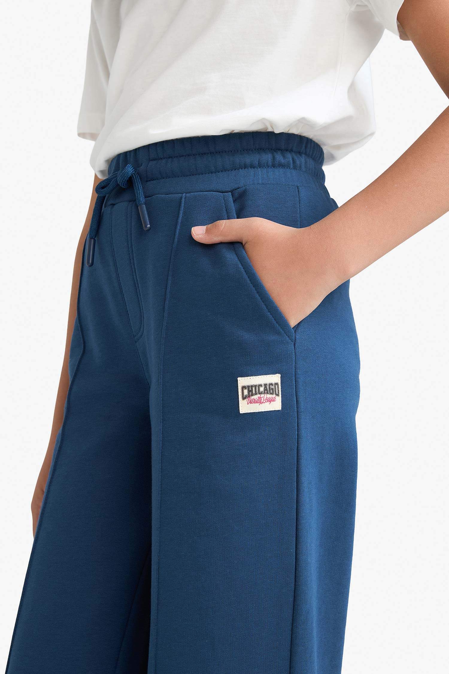 Girl's Wide Leg Elastic Waist Tracksuit Bottoms