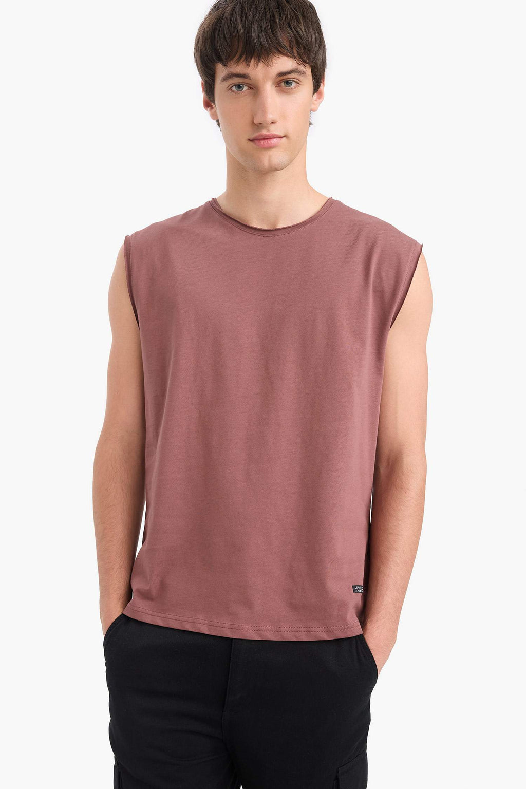 100% Cotton Boxy Fit Crew Neck Basic Plain Undershirt