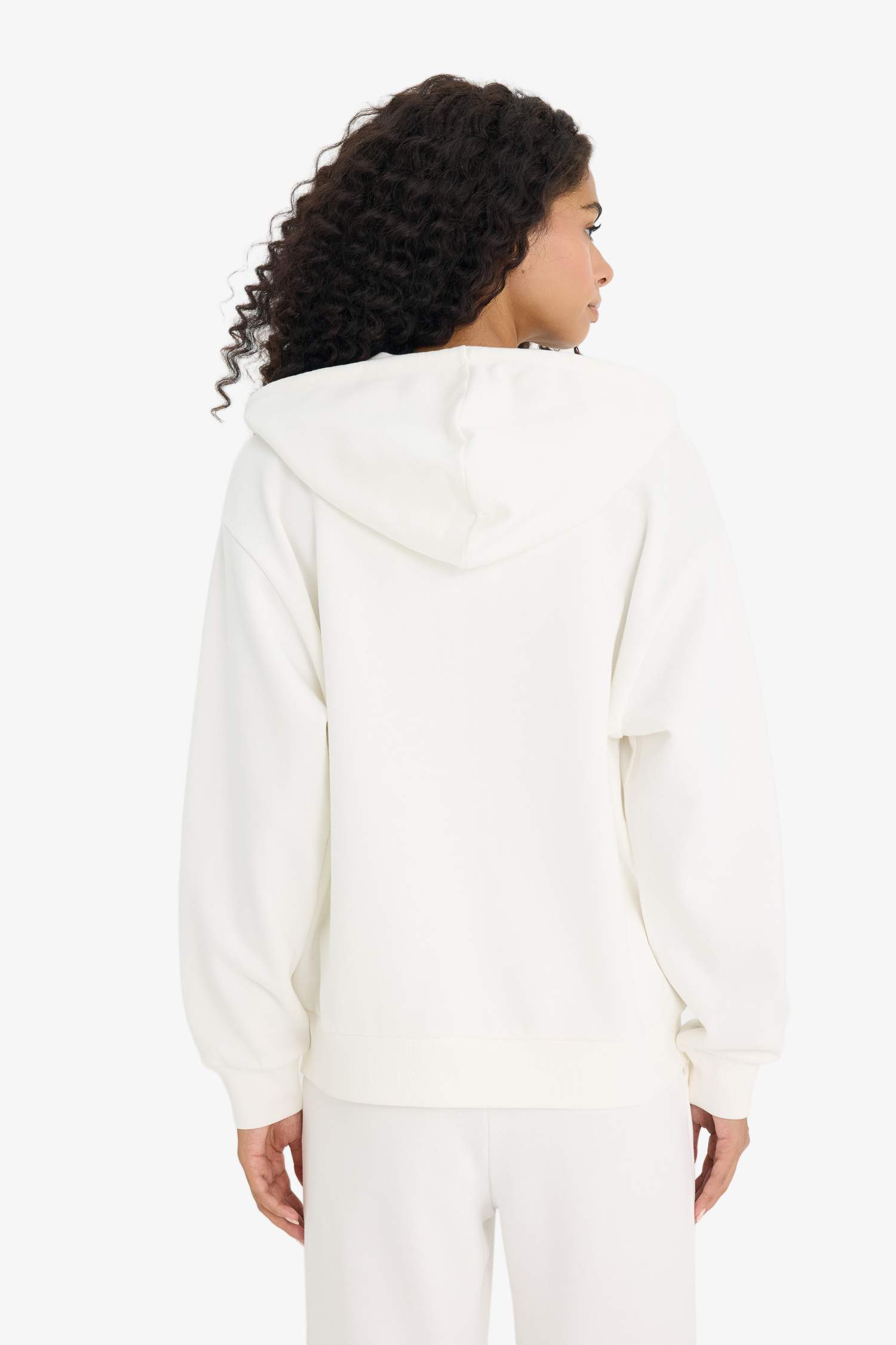 Regular fit hooded cardigan in heavyweight fabric