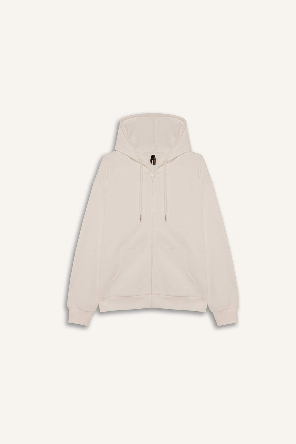 Regular fit hooded cardigan in heavyweight fabric