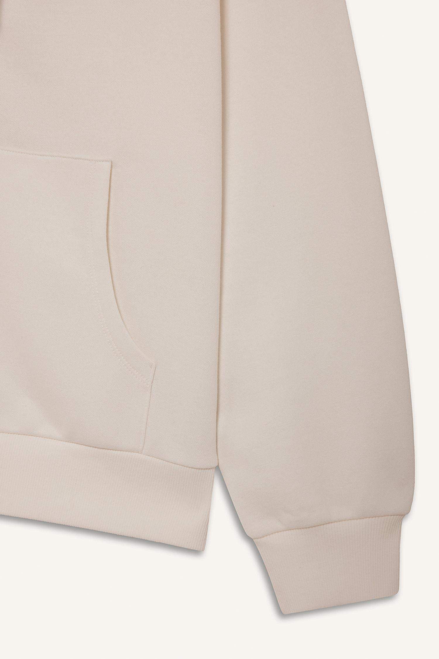 Regular fit hooded cardigan in heavyweight fabric