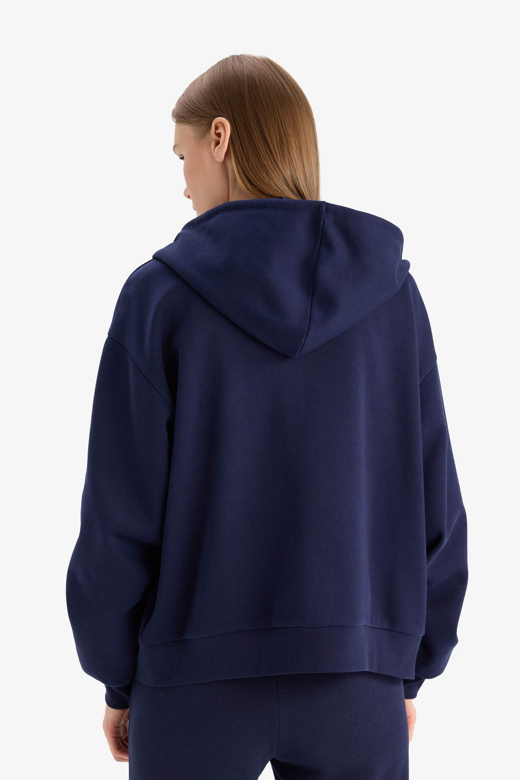 Regular fit hooded cardigan in heavyweight fabric