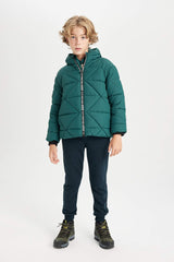 Boys Waterproof Hooded Zippered Pocket Coat