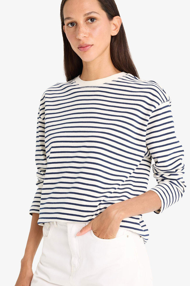 Premium Regular Crew Neck Long Sleeve T-Shirt. Hover Image